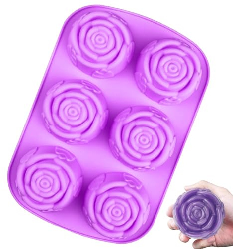 Ros is block form – ros mousse kakform, blomform is block bricka, 6 hålformer för choklad kaka kaka cupcake bakning