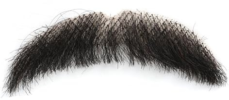 Falscher Schnurrbart aus Echthaar, realistischer Bart, 8 cm, Spatzen-Gesichtsbart, Spitzbart, unsichtbarer falscher Gesichtsbart, Spitzenbart für Halloween, lustiger Cosplay-Kostümbart, schwarzer