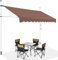 HOMASIS Tende da Sole per Esterno Estensibili, Protezione Solare Regolabile in Altezza, Tenda da Balcone senza Foratura, Tendalino Parasole con Manovella (Marrone, 2 M)