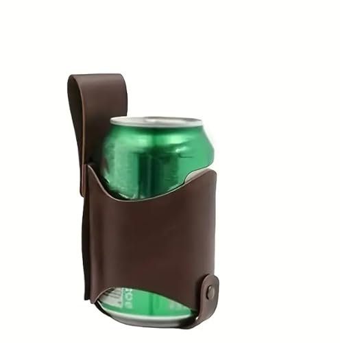 Fondina da cintura per birra, porta bottiglie portatile da cintura, custodia per birra da uomo, feste all'aperto, barbecue, accessori per birra da campeggio, marrone, 300 ml