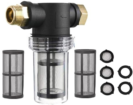Gartenschlauch Filter 3/4, Vorfilter für Gartenpumpen und Hauswasserwerke Pipeline Filter Down-Sediment-Wasserfilter Pumpenvorfilter für Gartenbewässerung Pool (mit 100-Mesh-Filter *3)