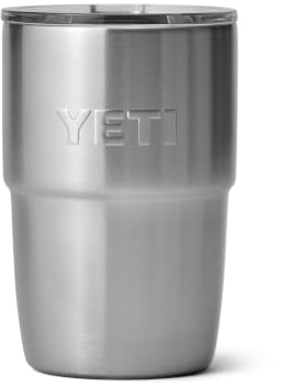 YETI Rambler Thermobecher 8 oz (236 ml) Stainless Steel – kleiner Kaffeebecher To Go, Thermotasse mit DuraSip Keramikbeschichtung, Isolierbecher aus Edelstahl