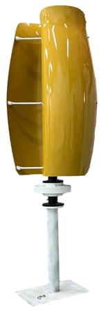 QZCX Aerogenerador Eolico, nerador Maglev Permanente de Eje Vertical, turbina eólica, nerador de energía eléctrica, 12V, 24V, 48V, 1KW(Yellow,12V)