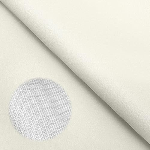 LOMUG Läder beige konstläder metervara 200 x 140 cm kornig läderimitation i läderutseende, lädertyg stoppningstyg möbeltyg vattentätt konstläder för soffa stolar kläder tillbehör bilsäten