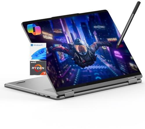 Lenovo Yoga 7 7i 2-in-1 Laptop 16 FHD+ Touchscreen, AMD Ryzen 7 8840HS, 16GB RAM, 2TB SSD, Stylus Pen Included, AI PC, Backlit Keyboard, Fingerprint Reader, FHD IR Webcam, Wi-Fi 6E, Arctic Gray