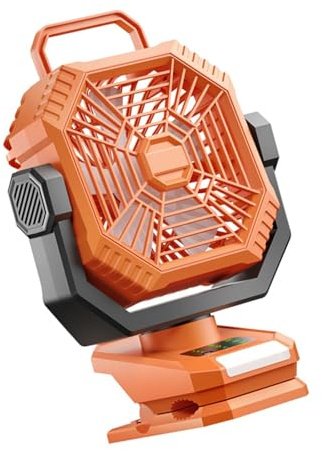 FANSHINUO Ventilador portátil de camping de 5000/8000 mAh de refrigeración con luz LED de trabajo al aire libre, para senderismo, viajes, ventilador USB con clip