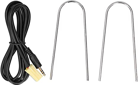 Cavo di ingresso Jack AUX 3,5 mm con strumento di installazione e rimozione compatibile con Grande Punto 500 dal 2007 in poi Connettore Mini ISO a 6 pin per autoradio Lettore
