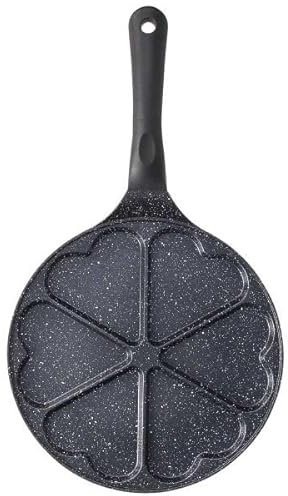 ROYAL SWISS® Smiley Pfannkuchenpfanne 26 cm – Induktion | Antihaft Marmor-Beschichtung | 4 Emoji Formen | PFOA-frei | Für alle Herdarten | Cool-Touch Griff (Herz)