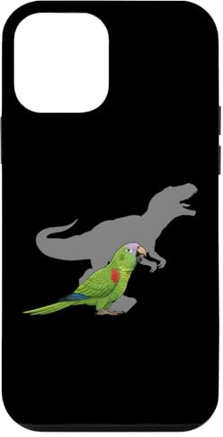 Pappagallo dalla corona lilla con T rex Shadow Bird Lovers Custodia per iPhone 12 mini