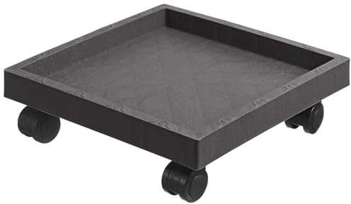 Homoyoyo Bancale Portavasi Mobile Rettangolare Ruote in Vetro Temperato Vassoio Facile da Pulire 29X29X10 CM Adatto per Uso Interno ed Esterno Facilita Lo Spostamento di Vasi di Diverse