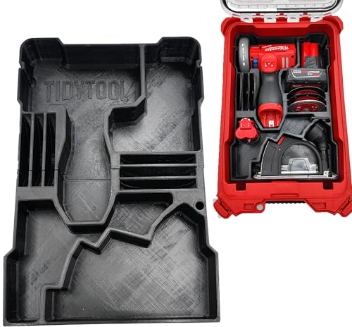 Tidy Tool Organizer for M12 3 Cutoff Saw and Milwaukee Packout compact Tool Box