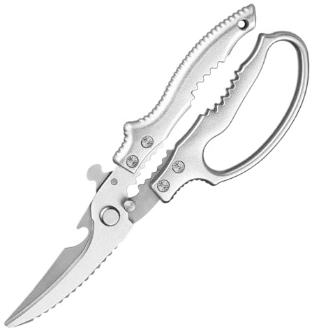 Kitchen Scissors - Non-Slip Stainless Steel Tools - and Meat Scissors Utensils | For Fish Chicken Nuts Cooking Barbecue Camping