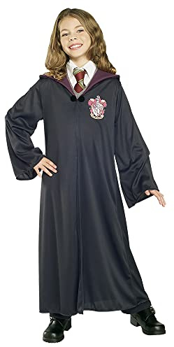 Rubies Disfraz Hermione Clásico para niñas, Túnica negra con broche y emblema de Gryffindor, Magos, Hogwarts, Licencia Oficial Warner Bros Harry Potter