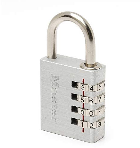 Master Lock 7640EURD Combination Padlock in Aluminium, Grey, 4 x 7,8 x 1,5 cm