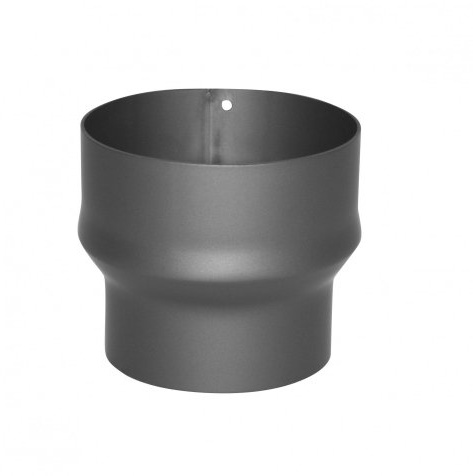 Kamino-Flam Raccord de Réduction en Acier Laqué Senotherm Résistant à la Chaleur, Tuyau de Poêle env. 2 mm, Ø env. 120 mm/150 mm, Tuyau de Raccordement, Tube de Réduction, Testé par le Standard EN 1856-2, Gris