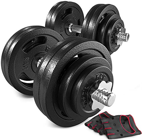 Hop-Sport Guss Kurzhanteln Hantel Set Hanteln 10kg 15kg 20kg 30kg 40kg 60 kg Gewichte (2 x 30 kg)