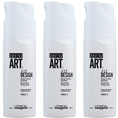 L'Oréal Fix Design Tecni.art Lot de 3 sprays de coiffage sans gaz propulseur 200 ml
