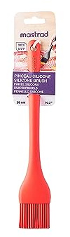 MASTRAD - Pinceau Cuisine Silicone - Monobloc - Résiste à la Chaleur (300°C) - Passe au Lave-Vaisselle - Rouge