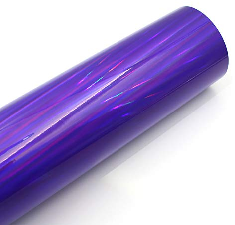 Finest Folia (19,73€/m²) Laser Hologramm Chrom Lila Auto Folie mit Luftkanäle Holographic (100 x 152cm)