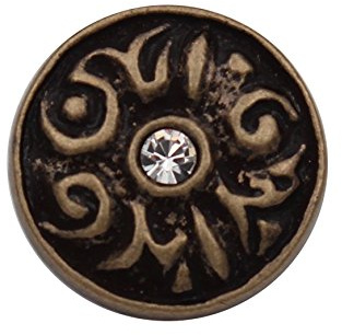 messing bronze Metall Knöpfe, geschwärzt, mit Kristall, Trachtenknöpfe, Dirndl 12mm oder 18mm, (6 Stück)(18mm)