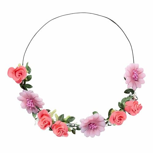 W WIDMANN MILANO Party Fashion 75708 - Stirnband mit Blumen, Accessoire, Haarband, Stirnband, Kopfschmuck, Hippie, Karneval, Mottoparty