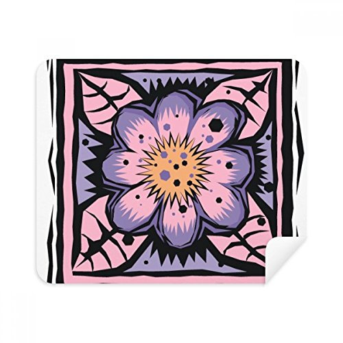 DIYthinker Purpurrote Blume Mexicon Kultur Element Gravieren Telefon Bildschirmreiniger Gläser Reinigungstuch 2Pcs Suede Fabric