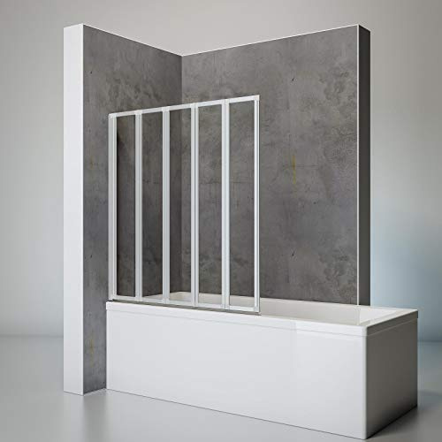 Schulte Duschwand für Badewanne, 115 x 121 cm, alunatur, 5-teilig, B07JBGVRFM