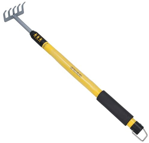 AB Tools Telescopic Extendable Adjustable Handle Garden Rake 605mm - 865mm Leaves