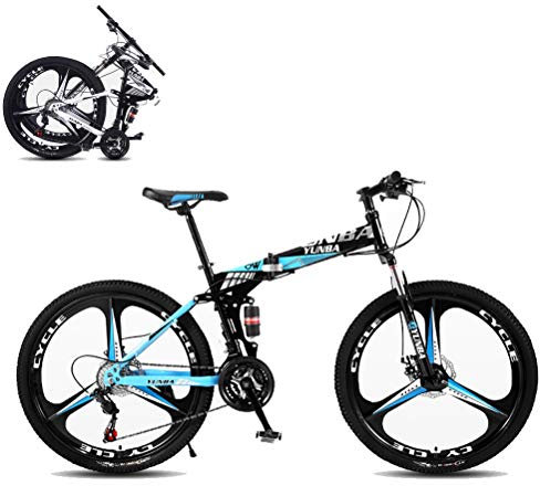 MTTKTTBD Mountainbikes Faltbares Leicht Faltrad mit Doppelte Stoßdämpfung,Quick-Fold-System 26 Zoll 21 Speed Klappfahrrad Folding City Bike mit Gabelfederung