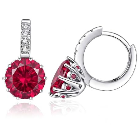 VONSSY Ohrringe aus Kristall weißgold für Damen | Zirkon Edelstein Creolen | Brisur Tropfen Ohrringe | Schmuck Geschenk für Frau Freundin