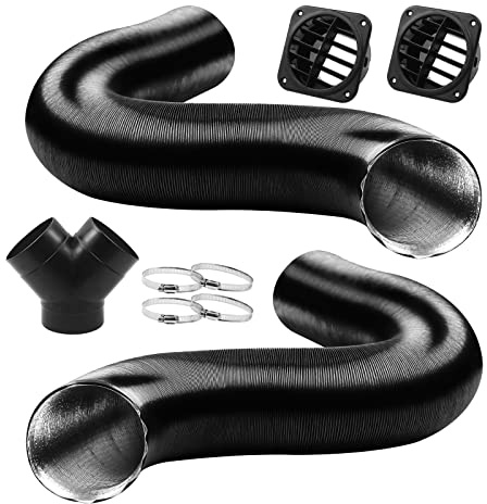 MaxEarn Diesel Standheizung Zubehör 75mm Y-Rohr für Auto Heizung Rohr Kanal | 75mm Warmluftschlauch Entlüftungsschlauch Warmluftauslass Clips Set, Standheizung Luftauslassset Zubehör für Webasto Auto LKW
