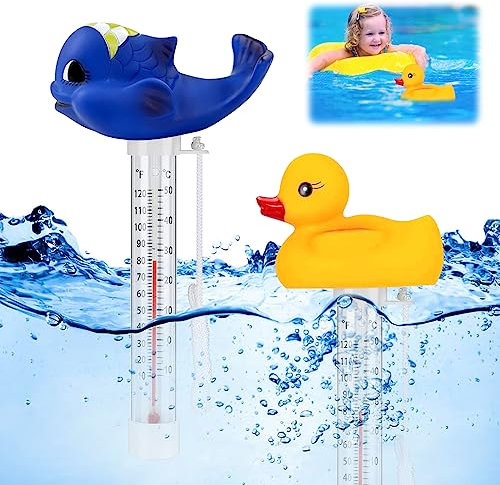 Schwimmende Pool Thermometer, 2 Stück Schwimmende Wasserthermometer, Pool Thermometer, Floating Pool Thermometer, Schwimmendes Thermometer, Schwimmbadthermometer, für Aquarien, Pools, Spas (B)