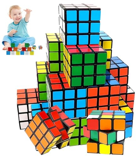 12 Stück Mini Zauberwürfel, 3 * 3 * 3cm Zauberwürfel, Mitgebsel Kindergeburtstag, Zauber Würfel Set Kinder Mitgebsel Gastgeschenke für Weihnachten Reisespiele Kinder Mädchen Jungen