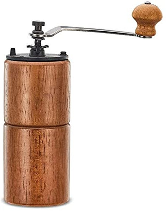 TONONE Handmühle aus Holz Handkaffeemühlen mit verstellbarem Keramikgrat Kompakte Größe mit Bürste perfekt für das Heimbüro und auf Reisen