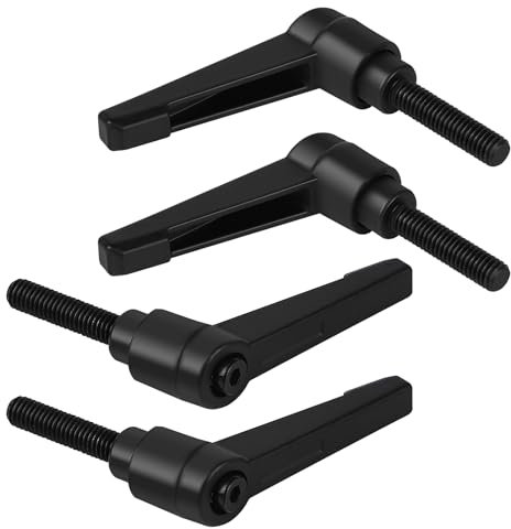 efuturetime 4PCS Manija de Sujeción, M6-25mm Mango Ajustable para Posicionamiento y Apriete, Negro, 25mm
