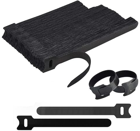 Yiichiy 100PZ Fascette Cavi,Fascette Cavi Velcro,Regolabili Fascette Velcro per Cavi in 3 Diverse Lunghezze-180mm/150mm/100mm,Fascette Riutilizzabili per Organizzazione dei Cavi a Casa e in Ufficio