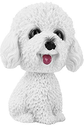 Glomora Shaking Head Poodle, Car Decoration Nodding Dog Ornaments, Dog Lover Gift for Car Vehicle Decoration Home