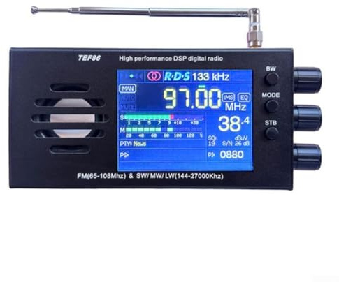 Tragbares Digitales Radio, TEF6686 FM (65–108 MHz) und SW/MW/LW (144–27000 kHz) DSP-Radioempfänger Tragbares Kurzwellenradio mit Batterie, 3,2-Zoll-LCD-Vollband-Radio, großer Lautspreche