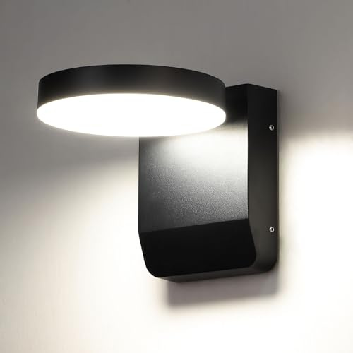 HARPER LIVING Außenwandleuchte, wetterfeste IP54-Außenleuchten mit Netzbetrieb, 20 W Außenwandlampe mit schwenkbarem LED-Panel, Sicherheitslicht für Haustür, Veranda, Garten, 4000 K Tageslicht