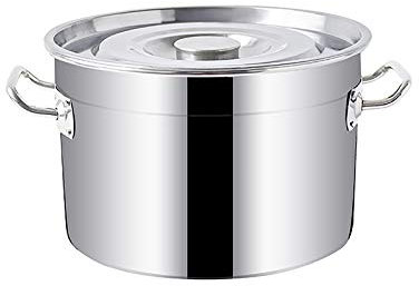 Olla de acero inoxidable con tapa, olla de acero inoxidable de inducción, ollas grandes para cocinar grandes -31 x 21 cm