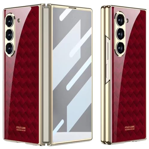 yanzi Compatible with SamSung Galaxy Z Fold 6-5G Smartphone Case[2024]+3D Tempered Glass/Cover Ultra Slim Electroplated Anti-Drop Bumper Protective Mobile Case for Galaxy Z Fold 6-Multi-coloured-4