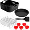 Accessori Friggitrice ad Aria per COSORI 6L/6,2L/6,4L, Cecotec 7,6L, 5PCS Teglia in Silicone per Air Fryer Contenitori Cestello Riutilizzabile Cestino Per Airfrye, Griglia, Teglia per Pizza etc