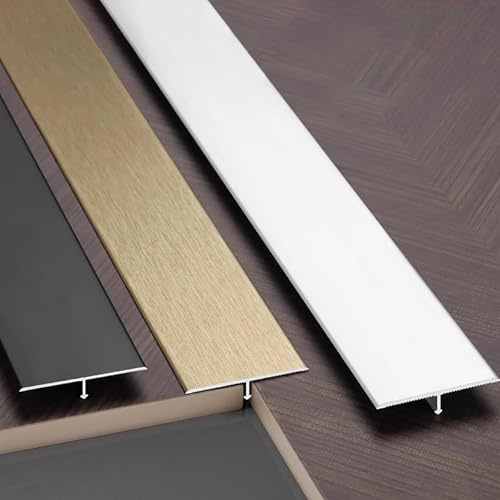 Raouoae Türleisten Übergangsprofil Floor Divider Strip 3 Stück 90 cm Bodenübergangsschiene T-Profil Übergangsleiste Aus Aluminium Für Laminat, Parkett Und Vinyl(Bronze,Breite: 15 mm)
