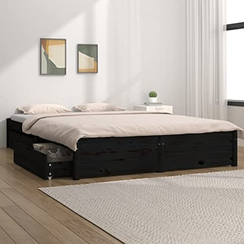 Brokky Bett mit Schubladen Schwarz 120x190 cm Bett Mit Stauraum Bett Mit Schubladen Stauraumbett Tagesbett Bett Mit Bettkasten