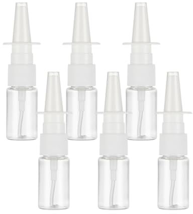 Aidqxbaoer 6 pièces flacons de spray nasal vide 10 ml,Flacon nasal réutilisable，avec étiquettes entonnoirs tête，vaporisateur nasal avec brume fine, huiles essentielles (transparent)