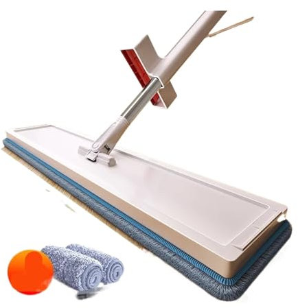 50 cm super großer Mikrofaser-Wringer-Mopp, freihändig, kompatibel mit Wasserwäsche, Haushaltsreinigungsprodukt, lange Griff-Mopps ersetzen Lappen-Bodenfliesen(With total 2 cloth)