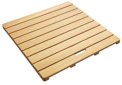 Misorat wasserdichte rutschfeste Bambus Duschmatte Natürliche hölzerne Badematte mit rutschfesten Füßen für Küche Schlafzimmer Badewanne WC Doormat und Haustier Matte,A-50x50cm