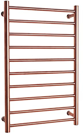 WUBYING Scaldasalviette Elettrico, scaldasalviette a Parete in Acciaio Inox Color Oro Rosa, 88 W, scaldasalviette Intelligente a Temperatura costante, 10 Piani, per Bagno