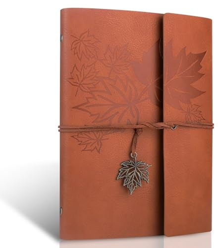 Joy & Inspiration Carnet de Notes Cuir A5, Vintage Carnet de Voyage à Remplir Croquis Agenda Cuir Rechargeable Livre Vierge, Journal Intime Classeur a5 Cadeau Pour L'Écriture Poètes Voyageurs Journal