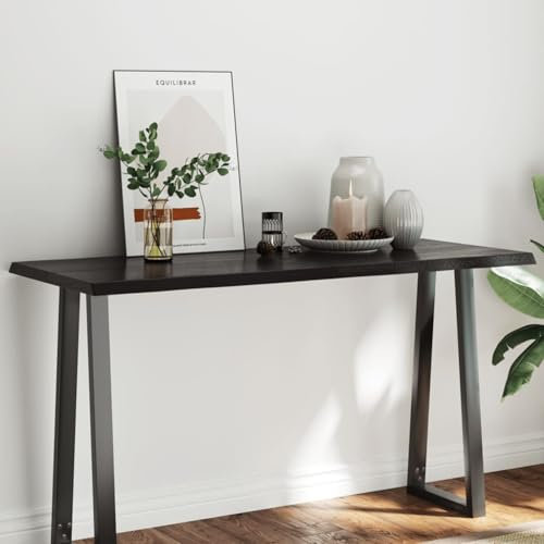Juroupi Tischplatte Schreibtischplatte Table Top Gartentischplatte Tischplatte 140x60x(2-4) cm Massivholz Behandelt Baumkante